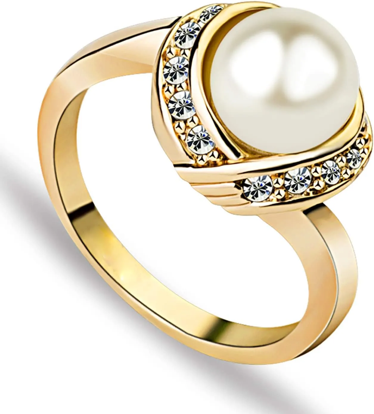 Fashion Cocktail Pearl Rings for Women Costume Jewelry Statement Ring R103