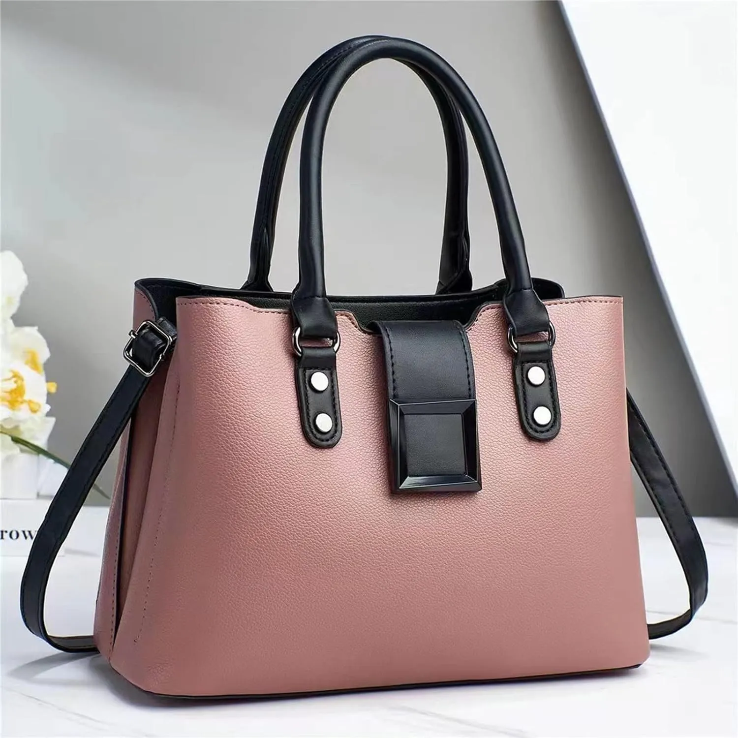 Fashion Tote Top Handle Satchel Women Handbag Large Capacity Leather Messenger Bag Shoulder Handbag