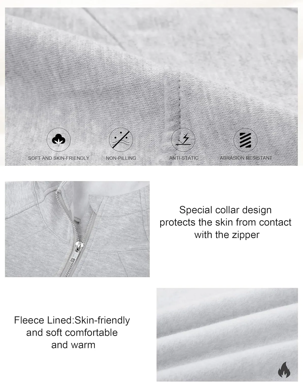 Fengbay Zip Up Hoodies for Women,Long Sleeve Fleece Lined Casual Cropped Hoodie Sweatshirts with Thumb Hole