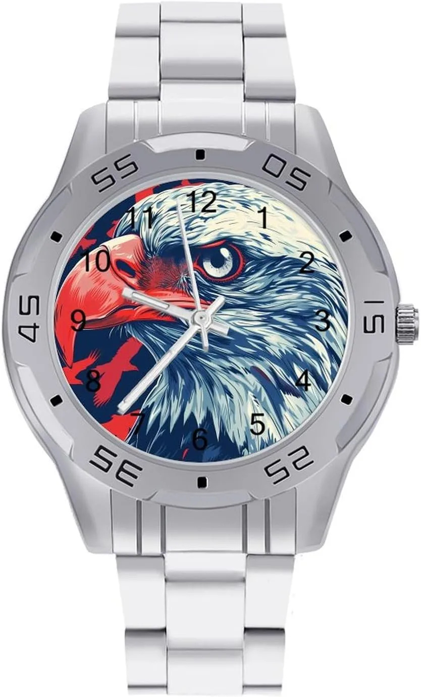 Fierce Eagle Classic Wrist Watches for Men Casual Business Dress Watch with Stainless Steel Band Work Party