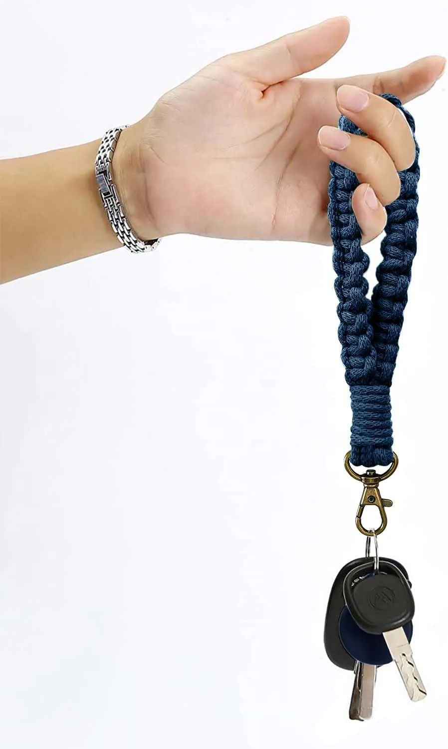 FiveStars  Macrame Keychain Wristlet Keychains For Women Boho Handmade Keychain Wrist Lanyard Wristlet Keyring Holder
