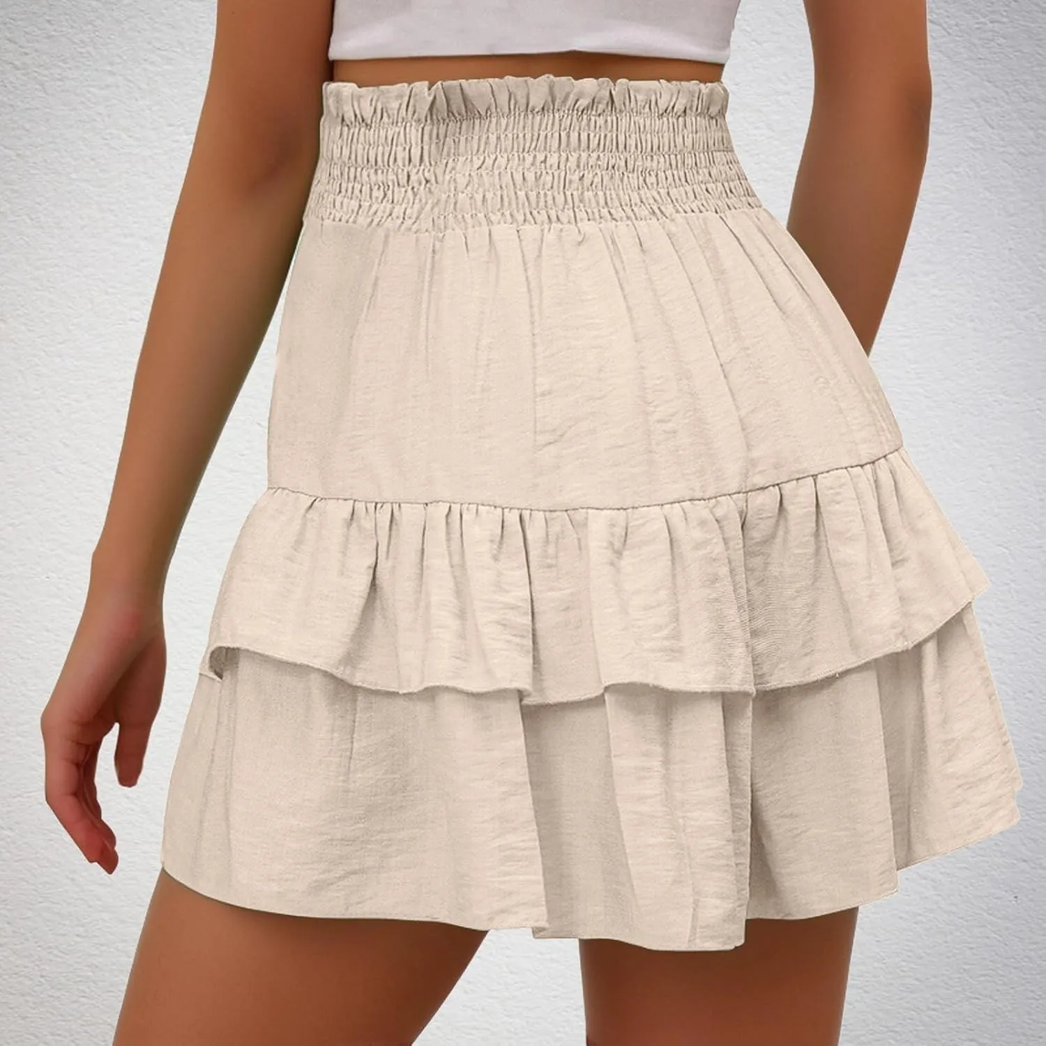 Flowy Shorts for Women Casual Boho Floral Skorts Ruffle Mini Skirts Running Tennis Butterfly Shorts Skorts Shorts