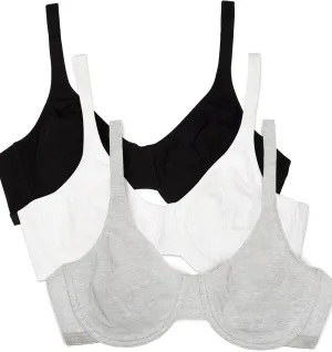 Fruit of the Loom Women's Unlined Underwire Bra - Cotton & Spandex Blend for Natural Shape and Flexibility