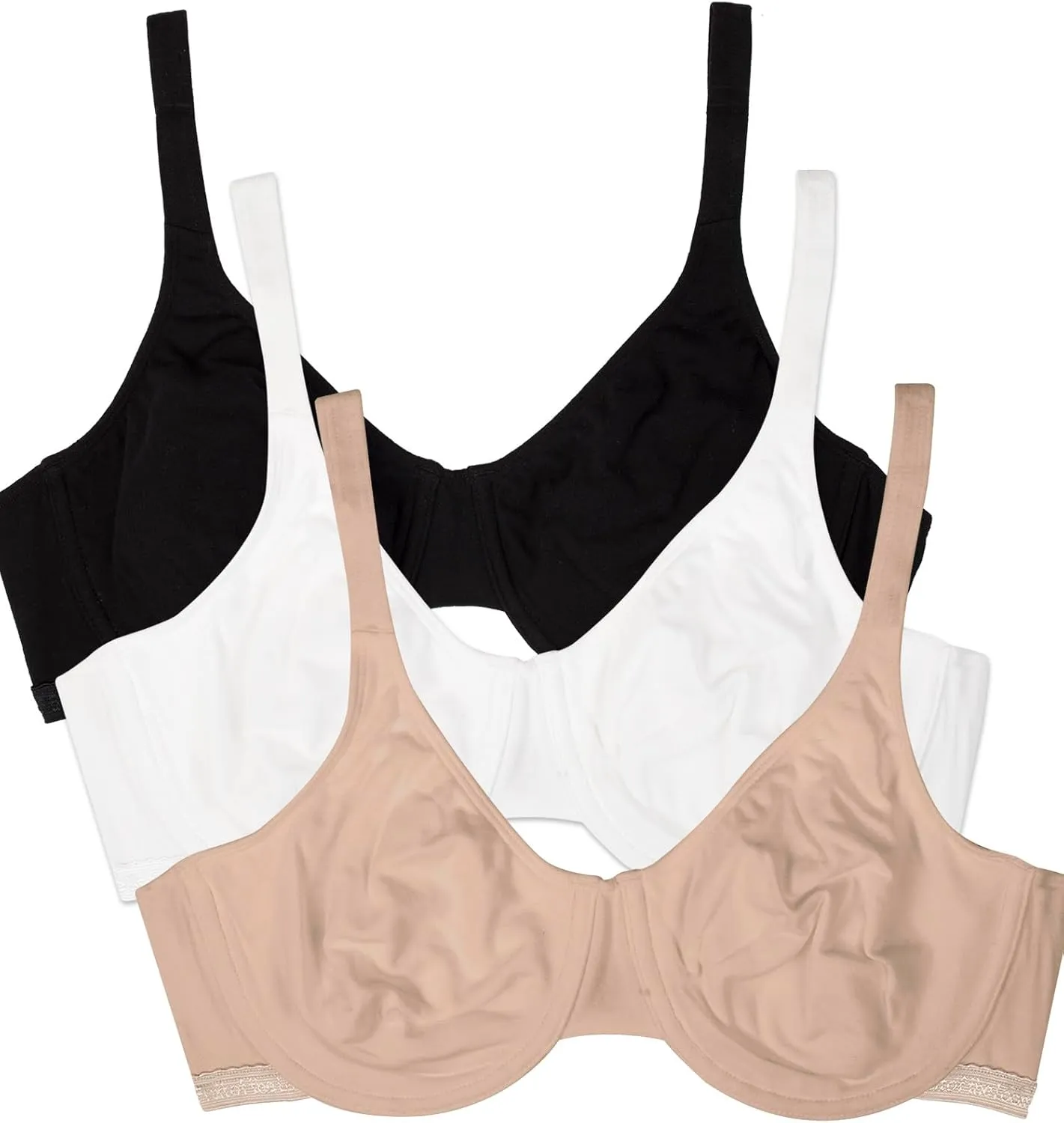 Fruit of the Loom Women's Unlined Underwire Bra - Cotton & Spandex Blend for Natural Shape and Flexibility