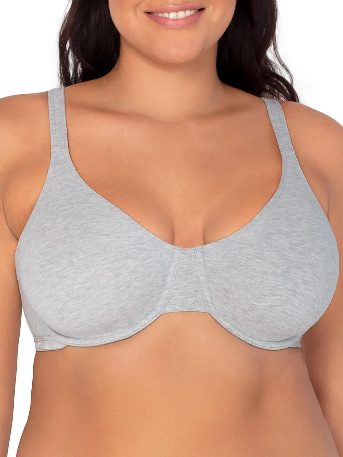 Fruit of the Loom Women's Unlined Underwire Bra - Cotton & Spandex Blend for Natural Shape and Flexibility