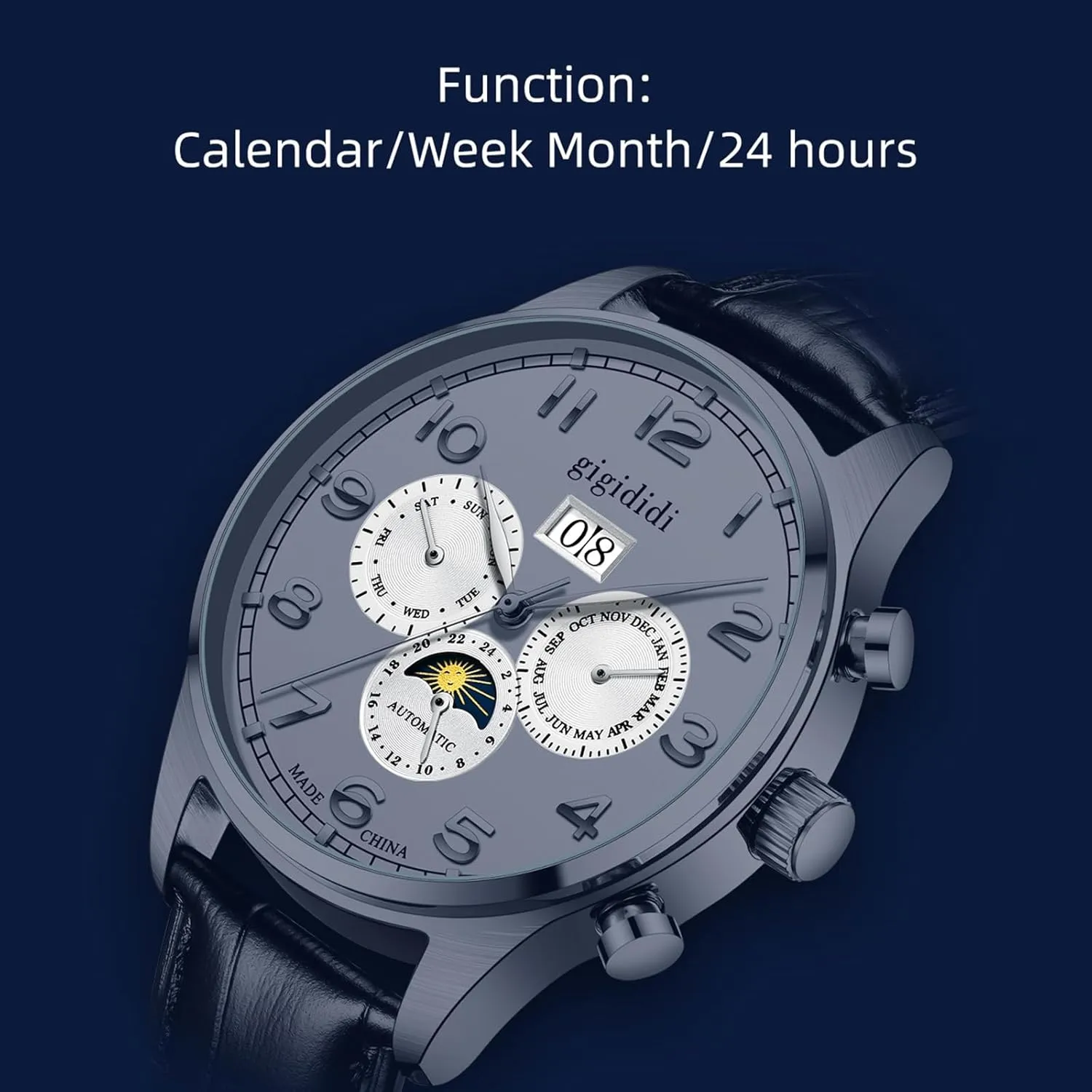 gigididi Mechanical Watch Men Luxury Sapphire Glass Steel Automatic Wristwatch Waterproof Clock Original Seagull Movement 2023