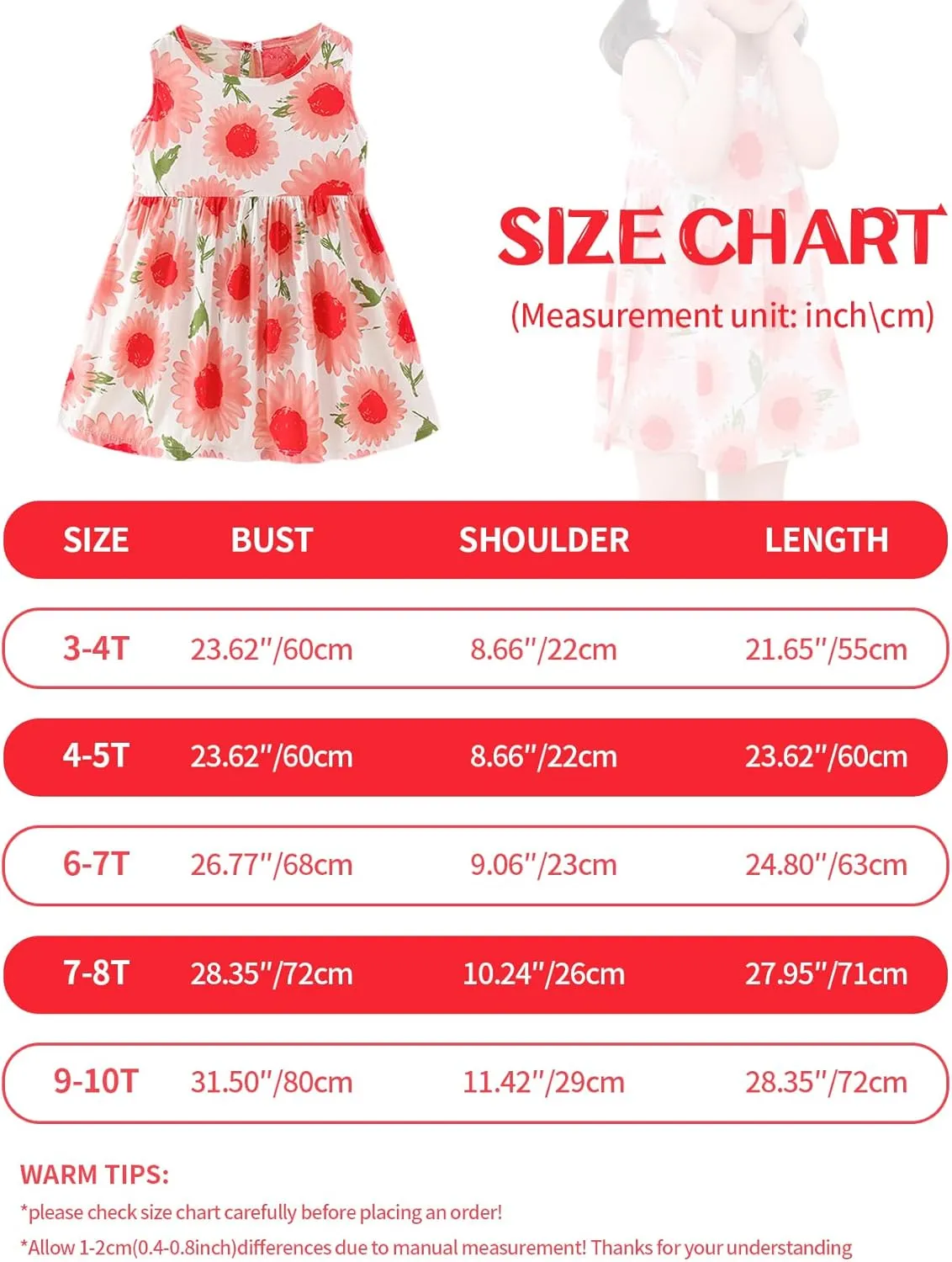 Gihuo Girls Floral Print Summer Dress Sleeveless Beach Sundress Toddler Casual Playwear Ruffle Hawaiian Dresses
