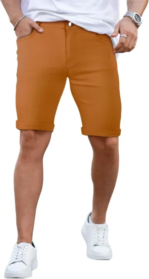 GINGTTO Denim Shorts Men Stretch Skinny Jean Shorts for Men