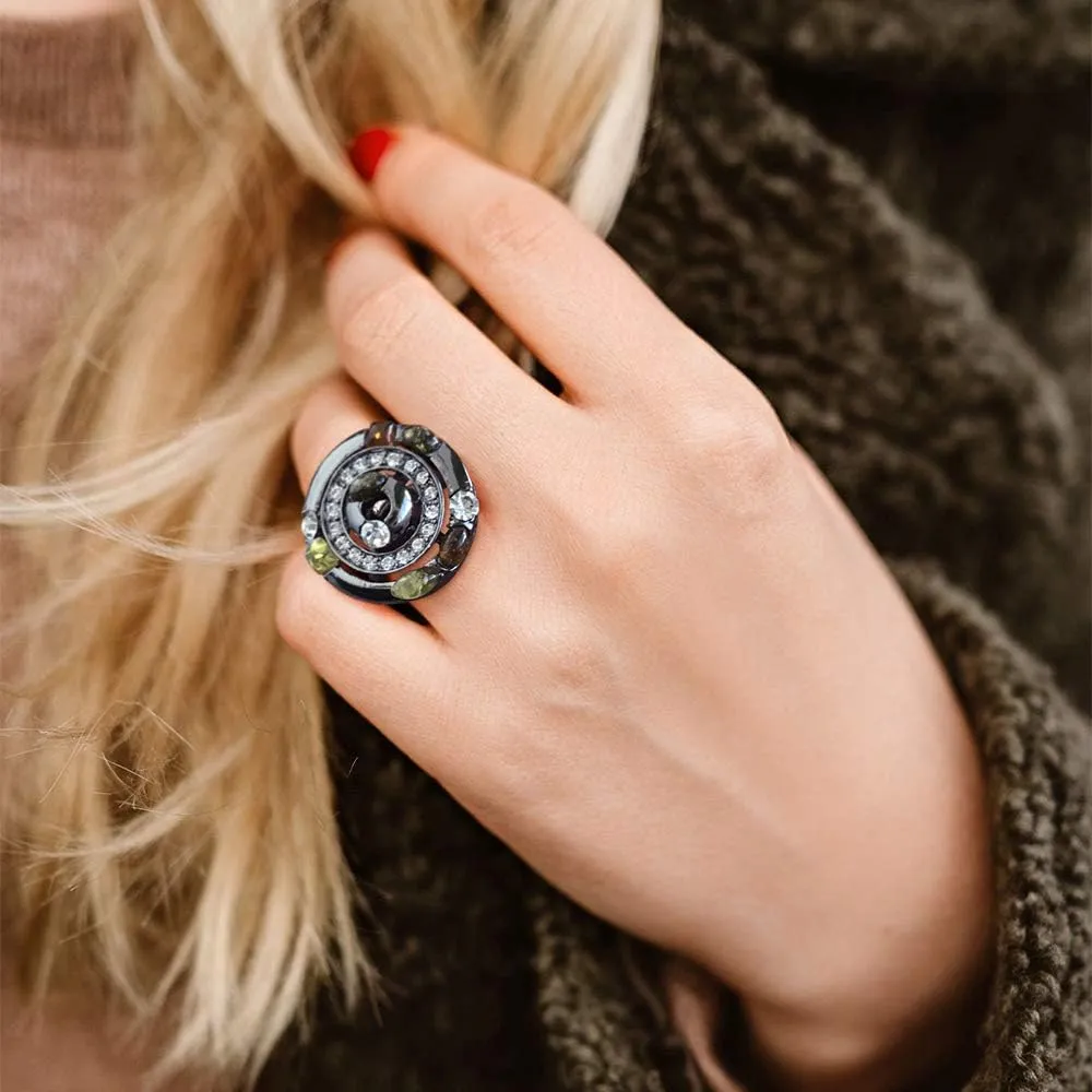 Gold and Silver Statement Rings for Women, Fashion Chunky Band Ring Cocktail Ring Costume Statement Jewelry for Her
