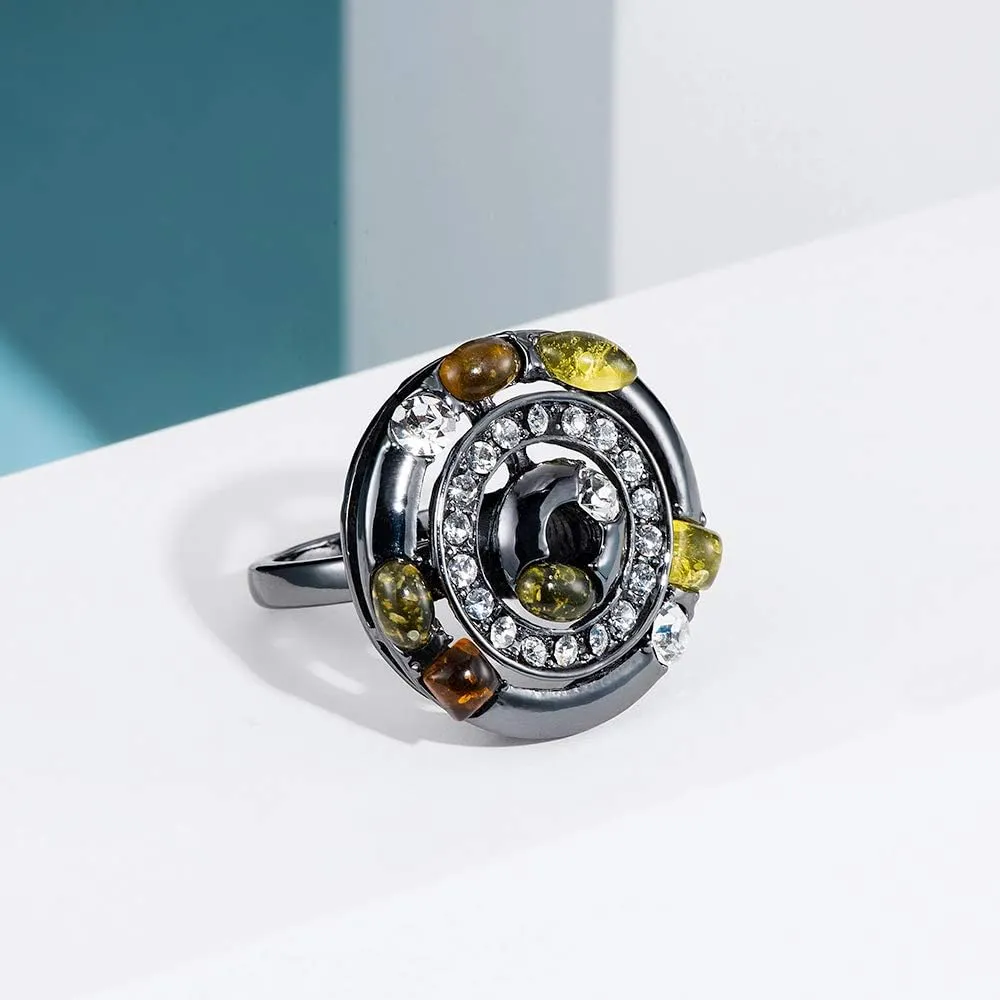 Gold and Silver Statement Rings for Women, Fashion Chunky Band Ring Cocktail Ring Costume Statement Jewelry for Her