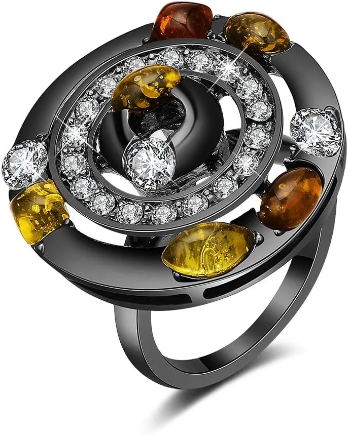 Gold and Silver Statement Rings for Women, Fashion Chunky Band Ring Cocktail Ring Costume Statement Jewelry for Her
