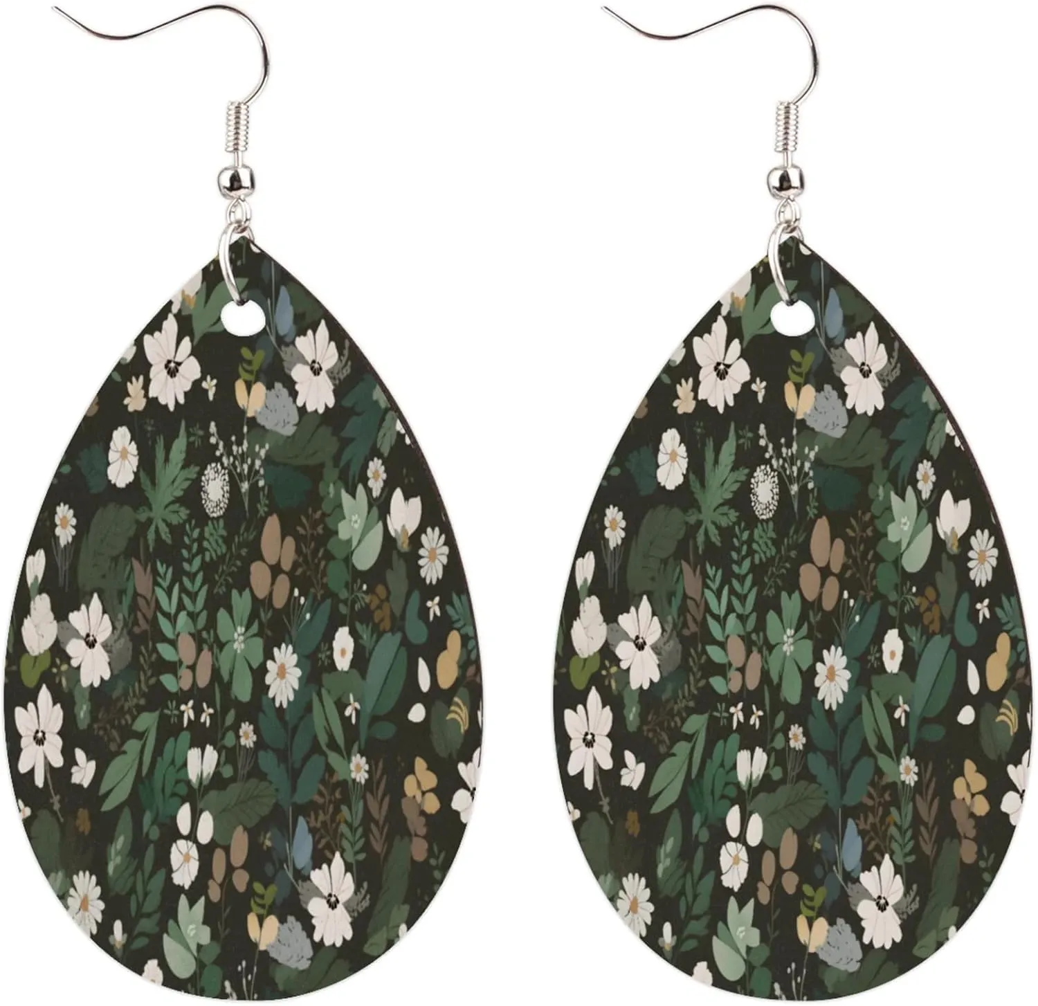 Goldfinch Birds Wooden Teardrop Earrings for Women Lightweight Drop Dangle Handmade Natural Wood Earrings Metal Post Retro Jewelry Ear Drops Vintage Earring