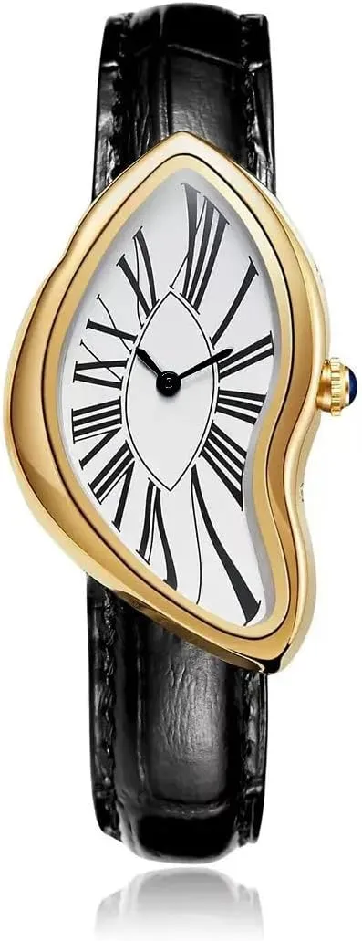 GORBEN Creative Melting Luxury Unisex Watch Small Vintage Bracelet Roman Numeral Dial, Waterproof, Business Casual Dress Watch