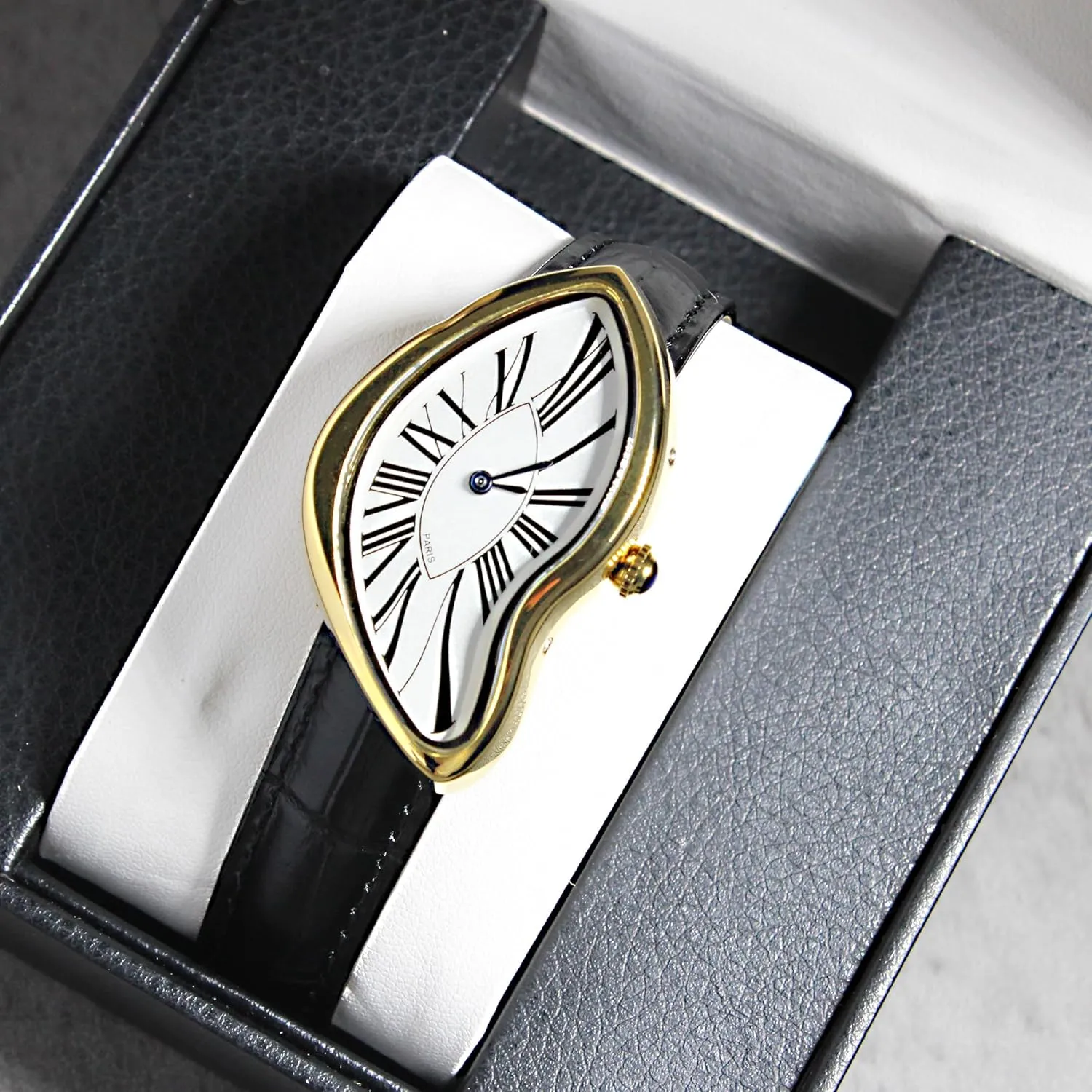 GORBEN Creative Melting Luxury Unisex Watch Small Vintage Bracelet Roman Numeral Dial, Waterproof, Business Casual Dress Watch