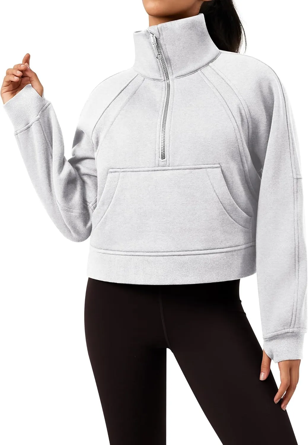 GYM RAINBOW Womens Oversized Zip Up Hoodie Cropped Hooded Sweatshirts Pullover Sweaters Full Zip Fleece Jacket