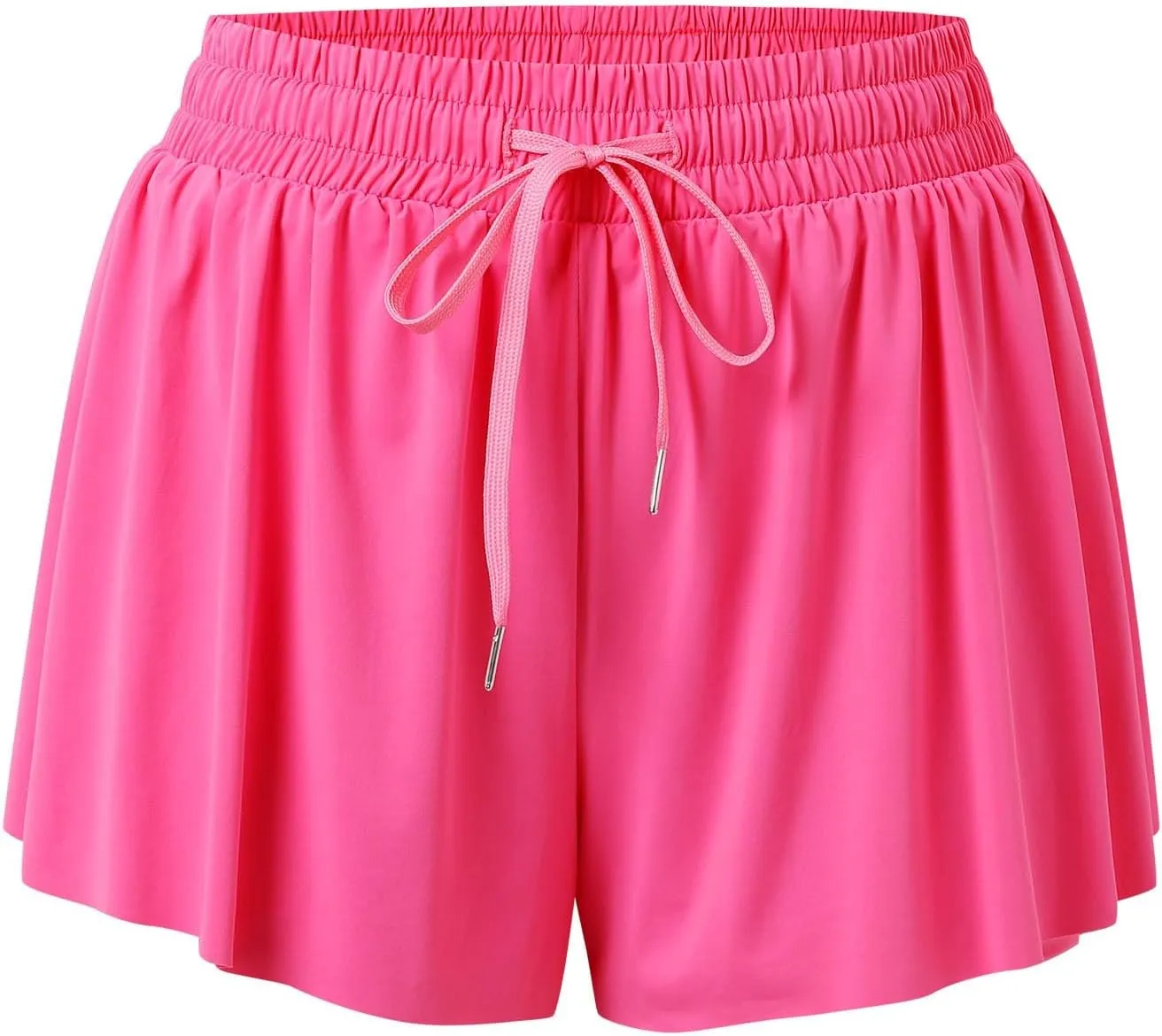 Gym Yoga Skorts for Women 2 in 1 Athletic Workout Tennis Skirt Shorts Stretch Drawstring Flowy Sport Running Shorts