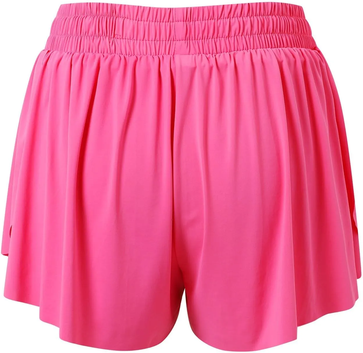 Gym Yoga Skorts for Women 2 in 1 Athletic Workout Tennis Skirt Shorts Stretch Drawstring Flowy Sport Running Shorts