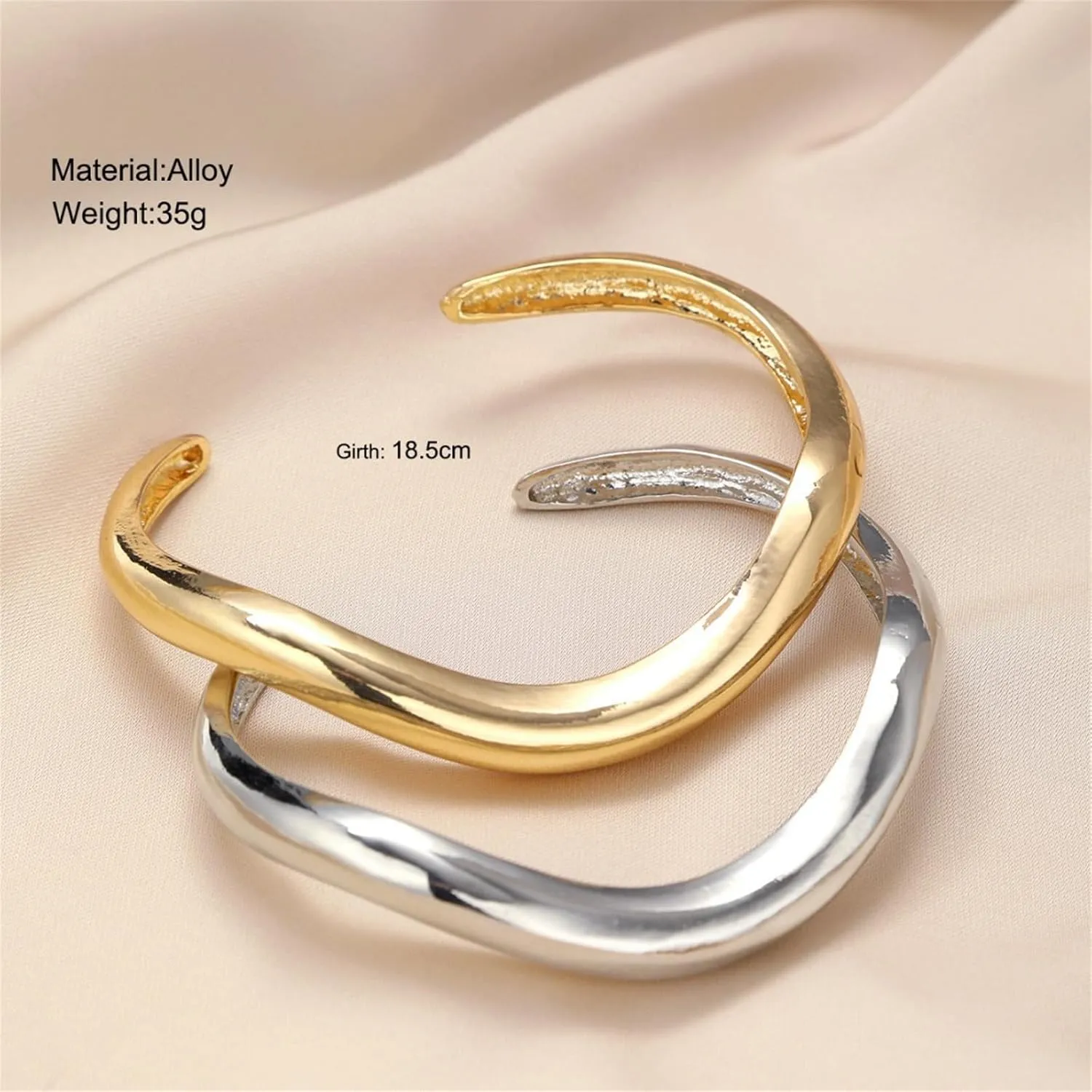 GYRMMUE Chunky Gold Bangle Bracelets for Women,Vintage 14K Gold Plated Twist Cuff Bracelet Geometric Irregular Stackable Bracelet Jewelry