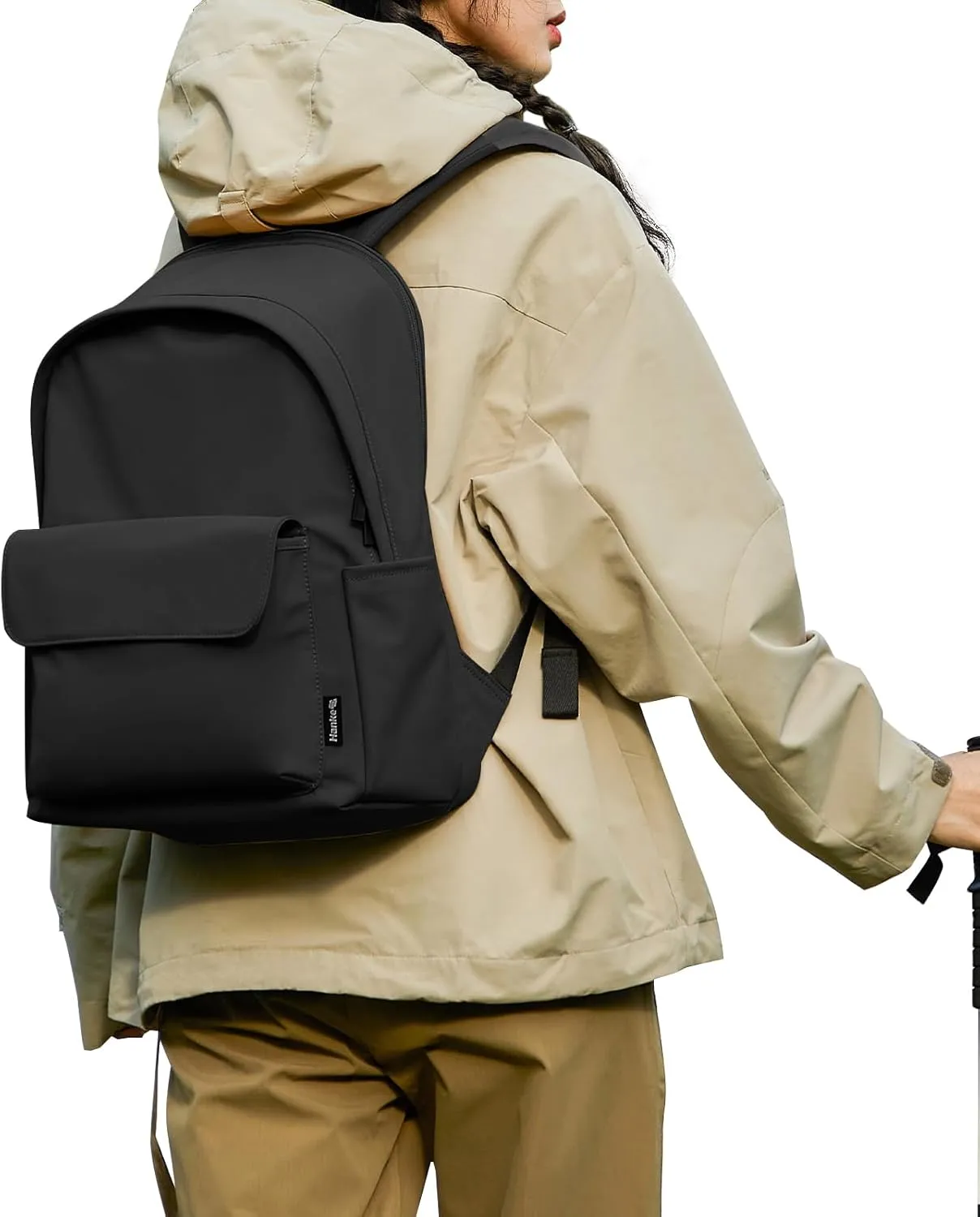 Hanke Casual Backpacks Travel Backpack for Women & Men, Lightweight Carry On Backpack for Work, Hiking wiht Unique Comfort Design (Iris Black)