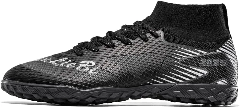 High-top Football Artificial Grass Shoes, Knitted Sports Cleats