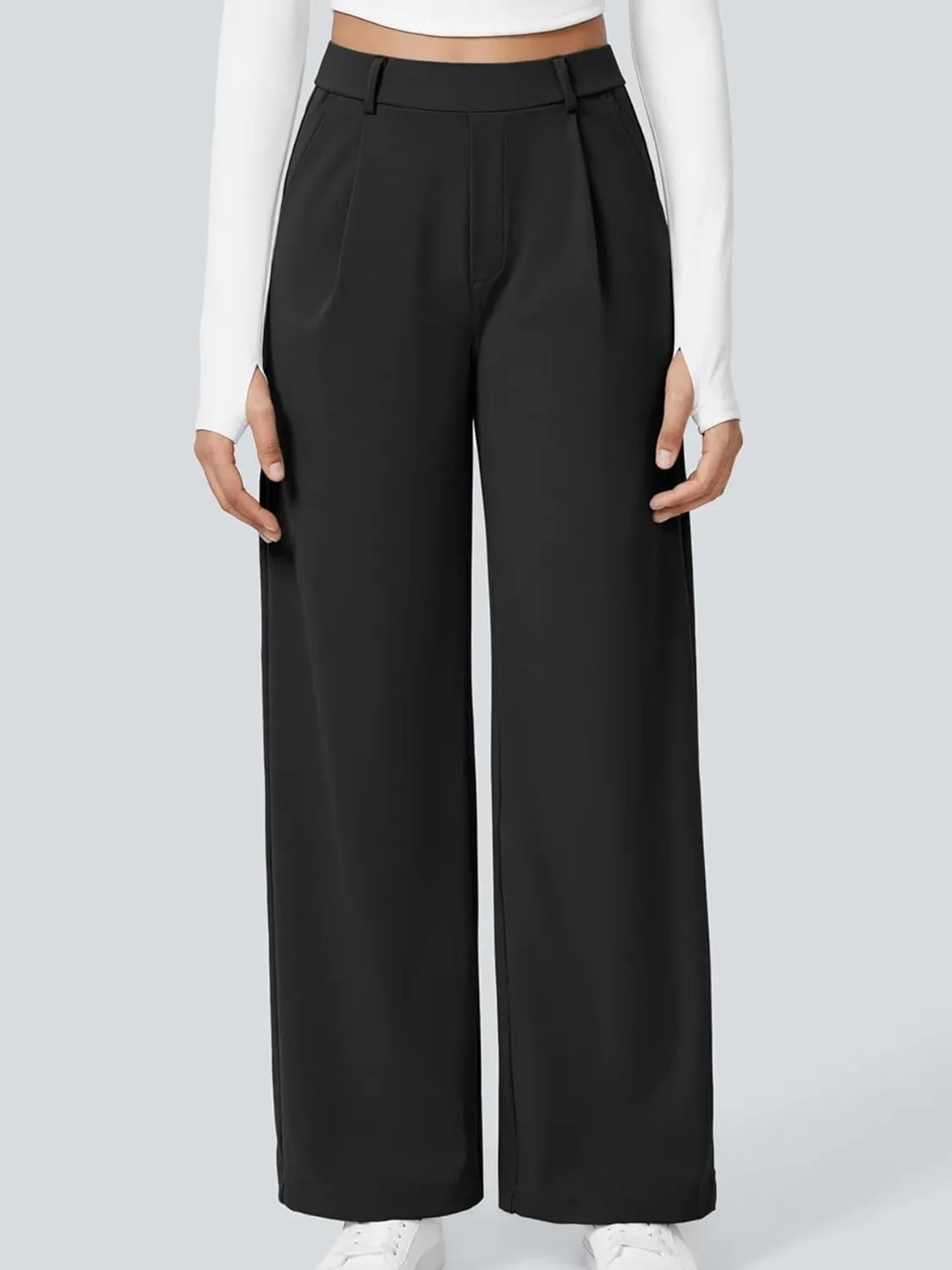 High Waisted Work Pants for Women Business Casual Outfits Office Dress Pants Trousers with Pockets