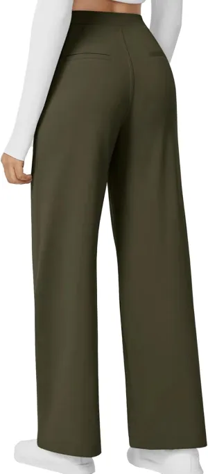 High Waisted Work Pants for Women Business Casual Outfits Office Dress Pants Trousers with Pockets