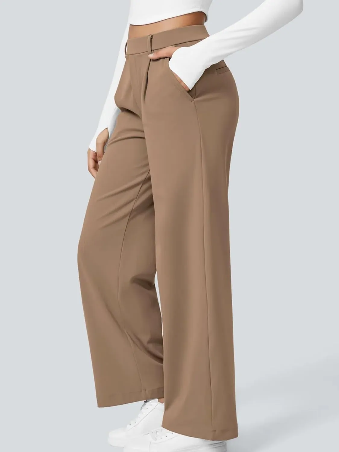 High Waisted Work Pants for Women Business Casual Outfits Office Dress Pants Trousers with Pockets