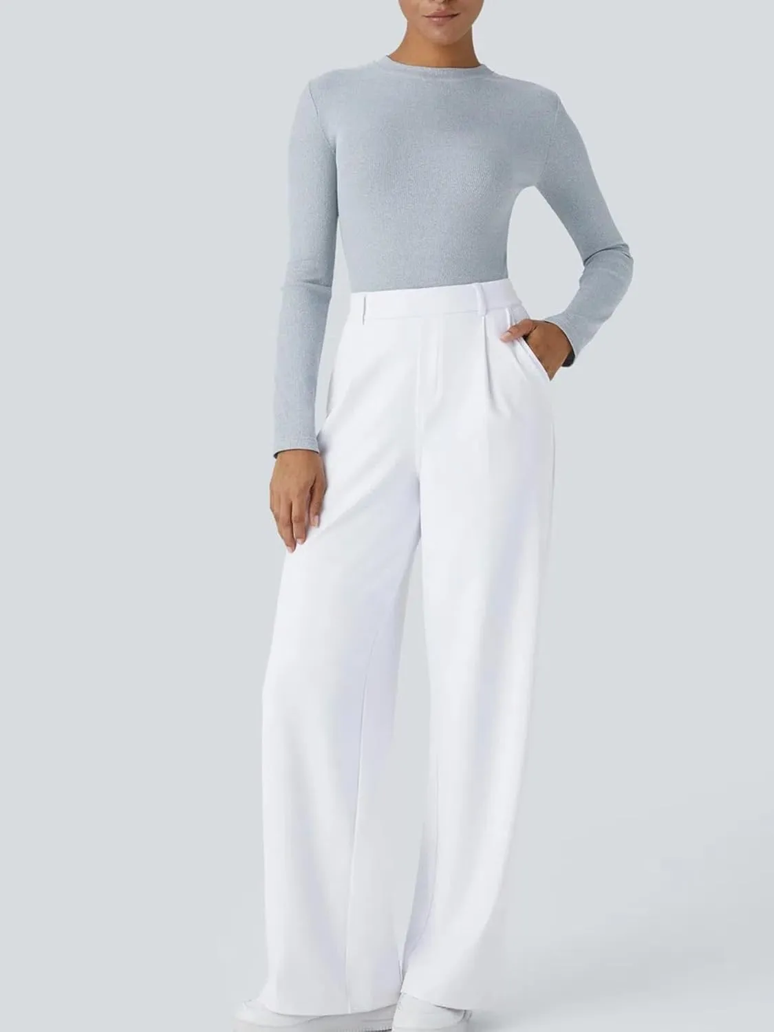 High Waisted Work Pants for Women Business Casual Outfits Office Dress Pants Trousers with Pockets