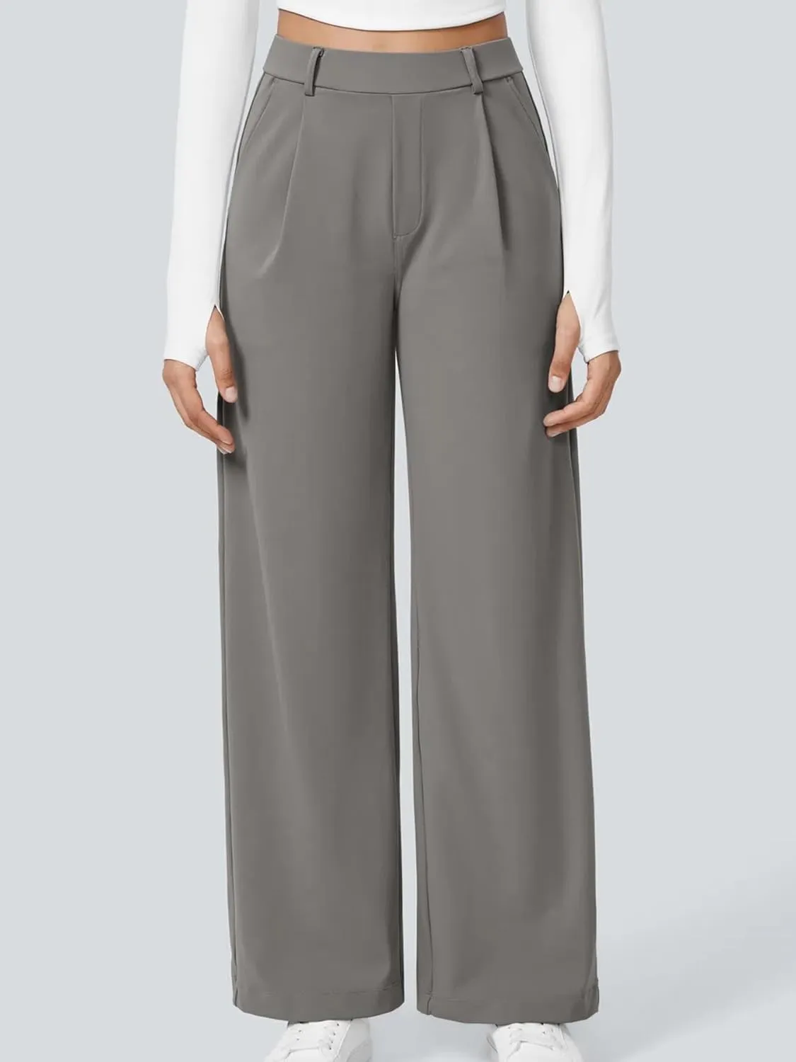 High Waisted Work Pants for Women Business Casual Outfits Office Dress Pants Trousers with Pockets