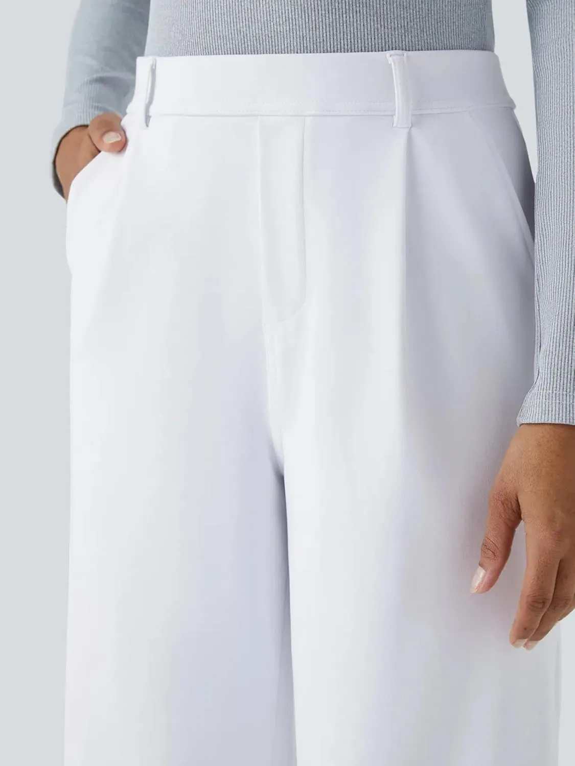 High Waisted Work Pants for Women Business Casual Outfits Office Dress Pants Trousers with Pockets