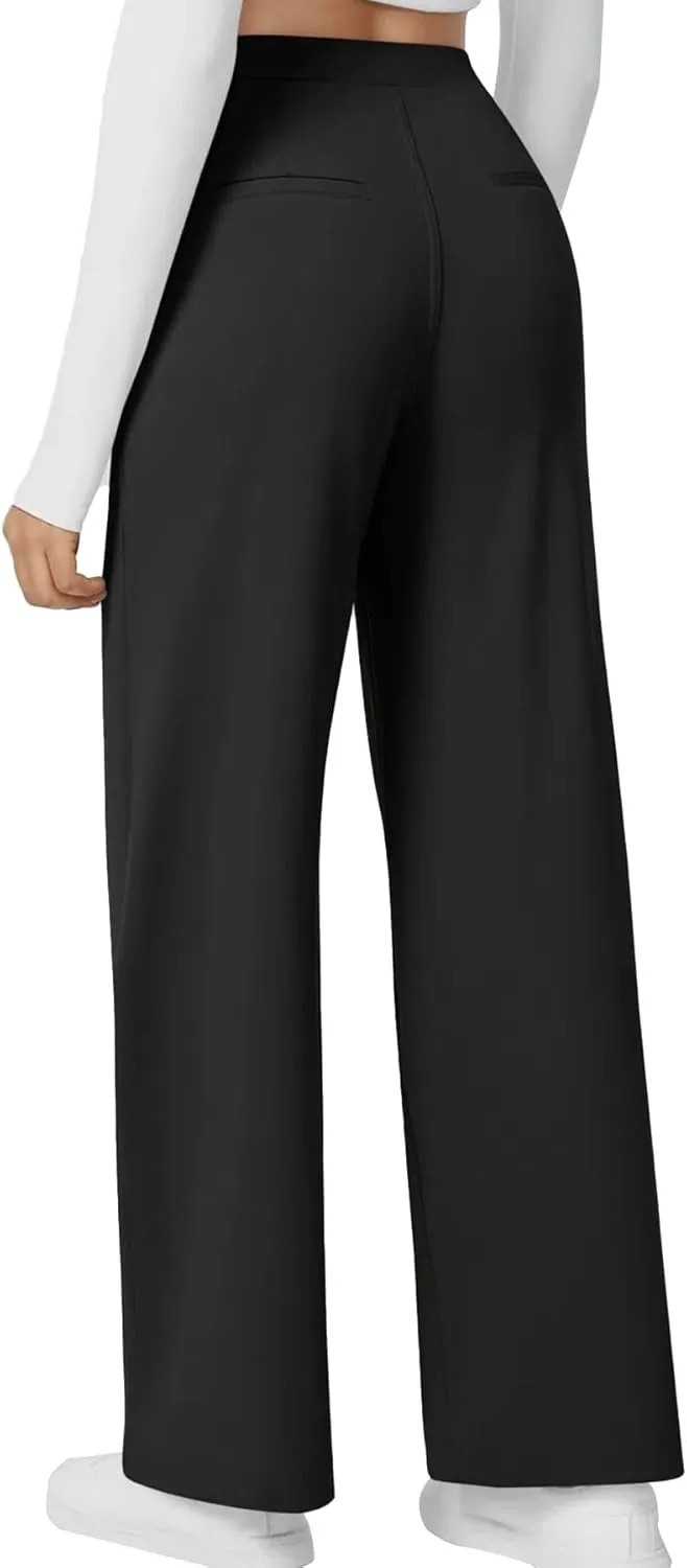 High Waisted Work Pants for Women Business Casual Outfits Office Dress Pants Trousers with Pockets