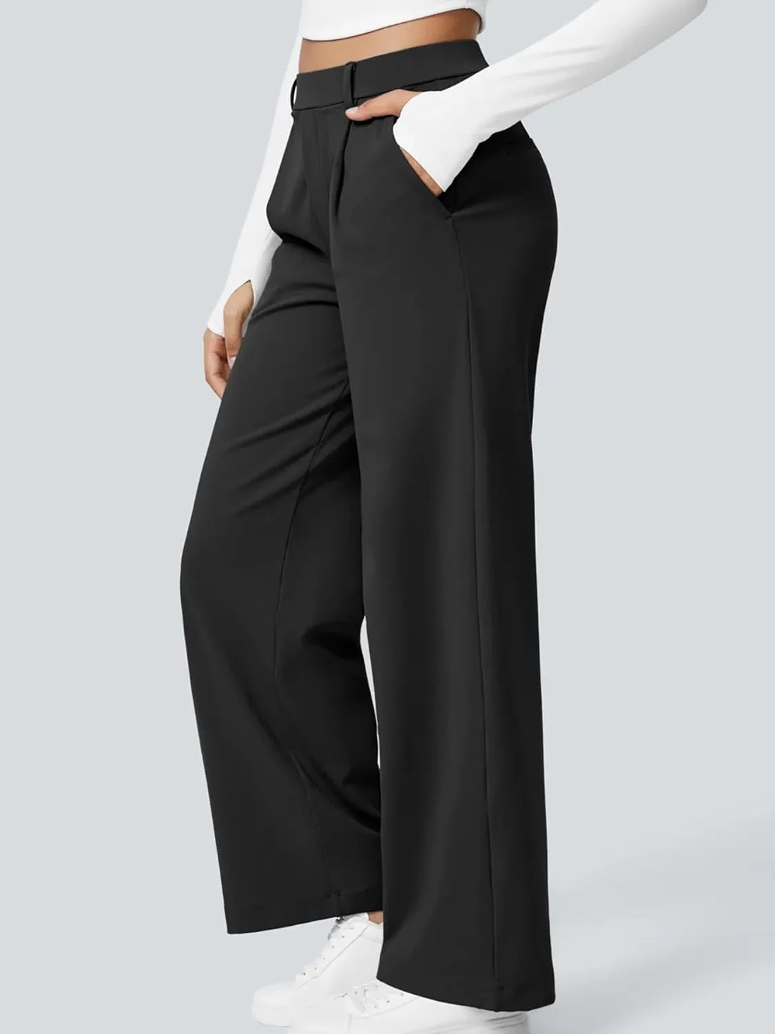 High Waisted Work Pants for Women Business Casual Outfits Office Dress Pants Trousers with Pockets