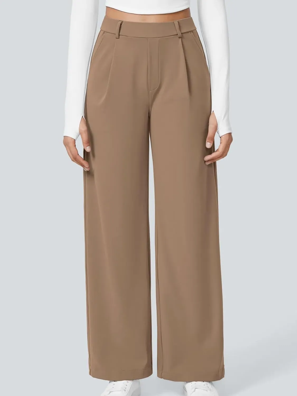 High Waisted Work Pants for Women Business Casual Outfits Office Dress Pants Trousers with Pockets