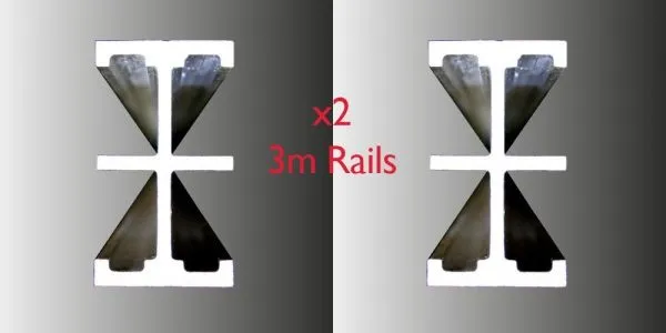 HiGlide 3m Support Rails (PAIR) inc. End Stops - USED