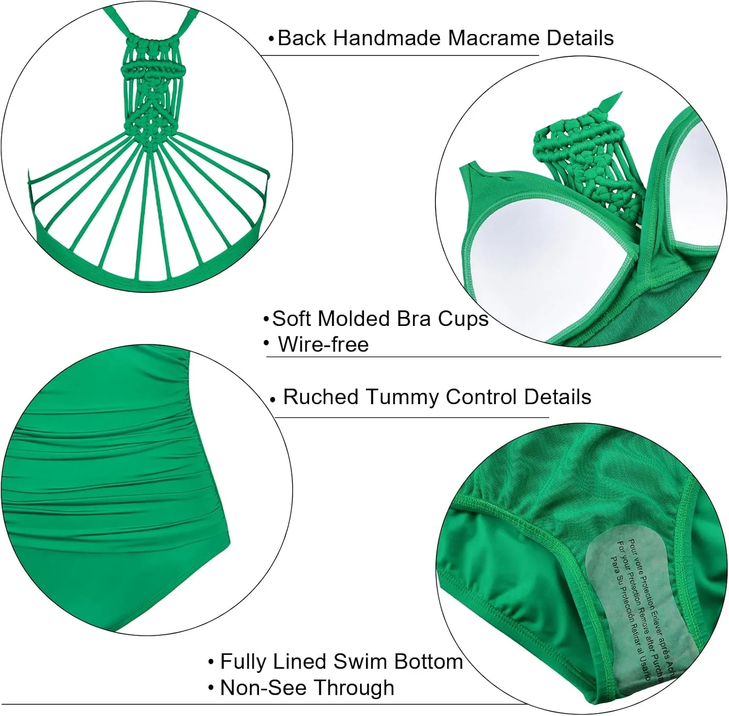 Hilor Women's Tummy Control One Piece Swimsuits Halter V Neck Push Up Slimming Bathing Suits Ruched Swimwear