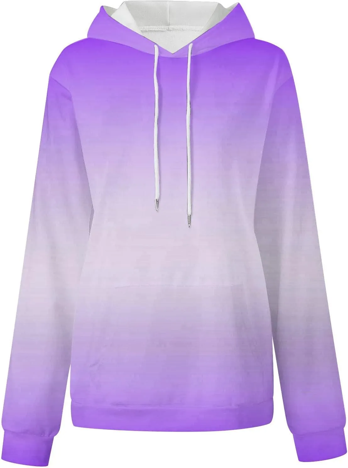 Hoodies for Women 2024 Y2K Gradient Oversized Sweatshirt Trendy Casual Drawstring Hooded Pullover with Pockets