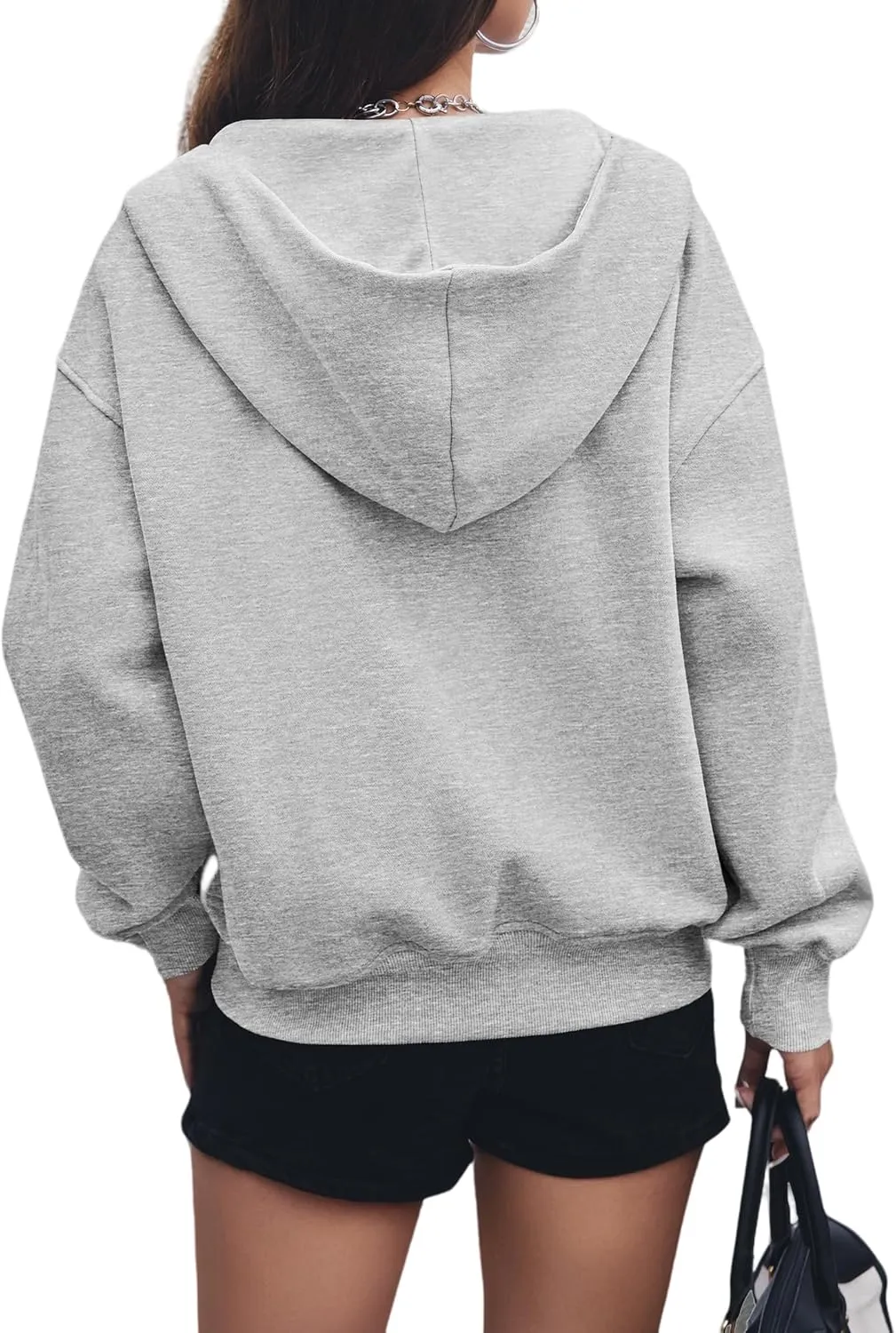 Hoodies for Women Zip Up Hoodie Y2K Tops Long Sleeve Loose Sweatshirt Fleece Jacket Fashion Trendy Fall Winter Clothes