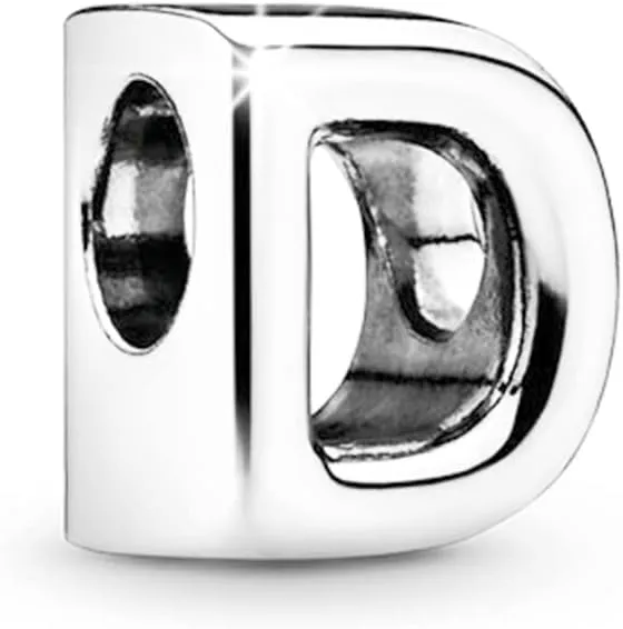 Initial Charms Fits Pandora Bracelet S925 Sterling Silver LetterCharms for Bracelets Alphabet A-Z Letters Bead Bracelet for Women Birthday Ceremony Charm Bracelets Necklace Pendent Anklet DIY Jewelry