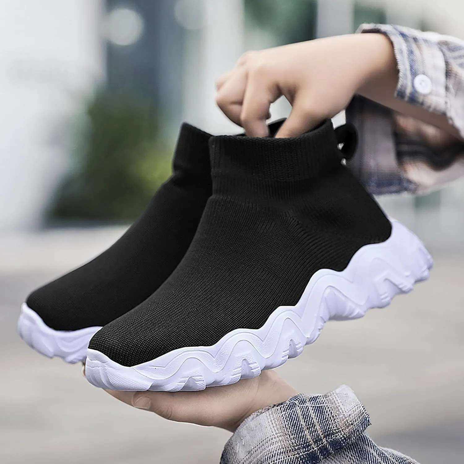 IWIHMIV Toddler Tennis Shoes Boys Girls Sneakers Knitted Sports Shoes Breathable Lightweight Running Shoes Casual Athletic Shoes