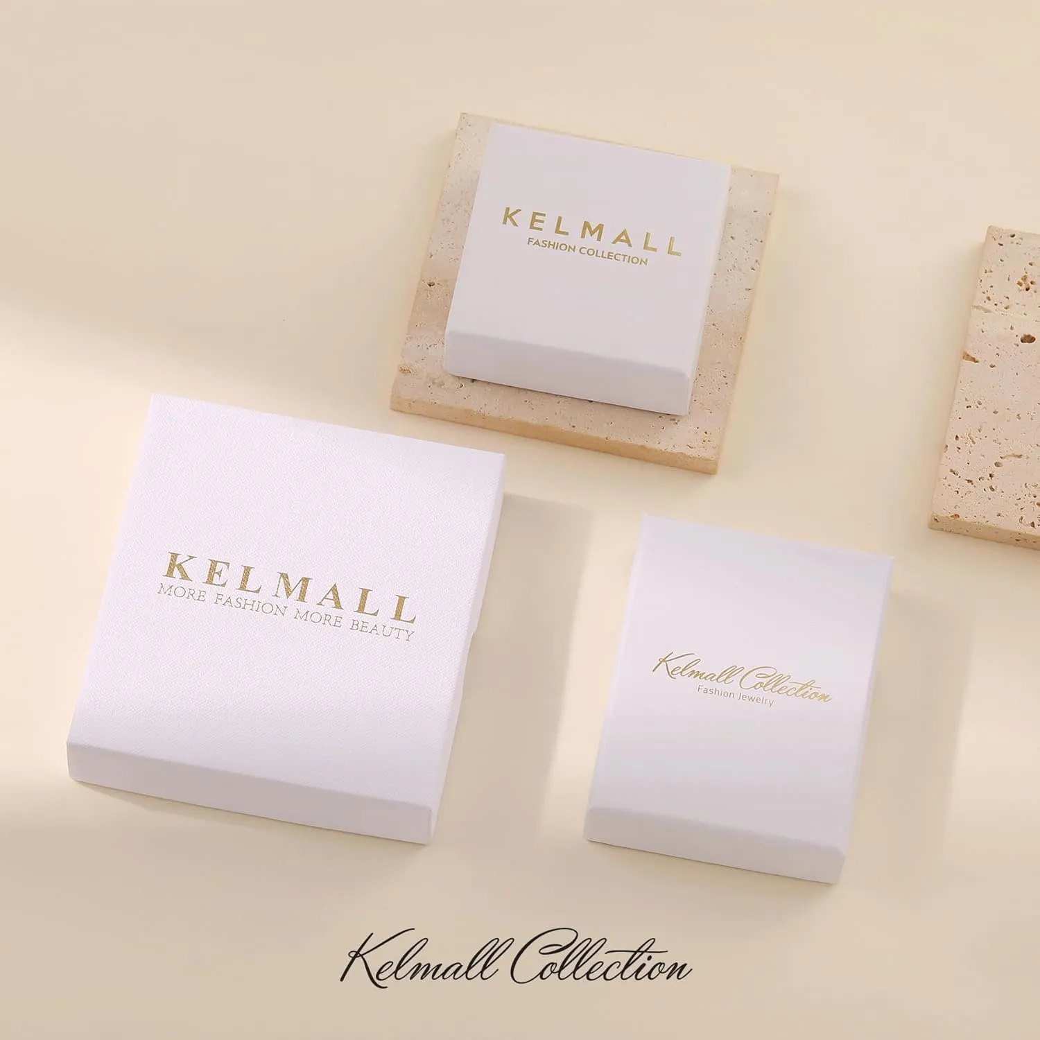 KELMALL Gold Plated Rings for Women, Non Tarnish Statable Stainless Steel Chunky Adjustable Statement Cocktail Rings