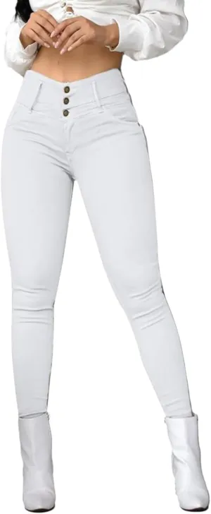 Ladies Casual Vintage Solid Colour High Waist Skinny Pants Trousers Casual Pants Leggings Women Pants Casual