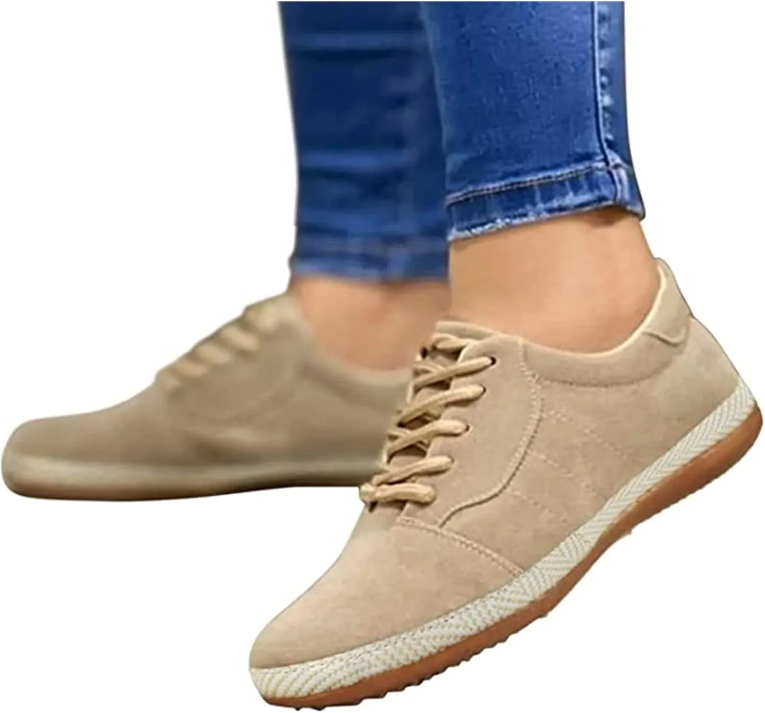 Ladmiple Shoes For Women Sneakers Trendy Slip On Comfort Walking Shoes Fashion Casual Summer Lace Up Platform Loafers
