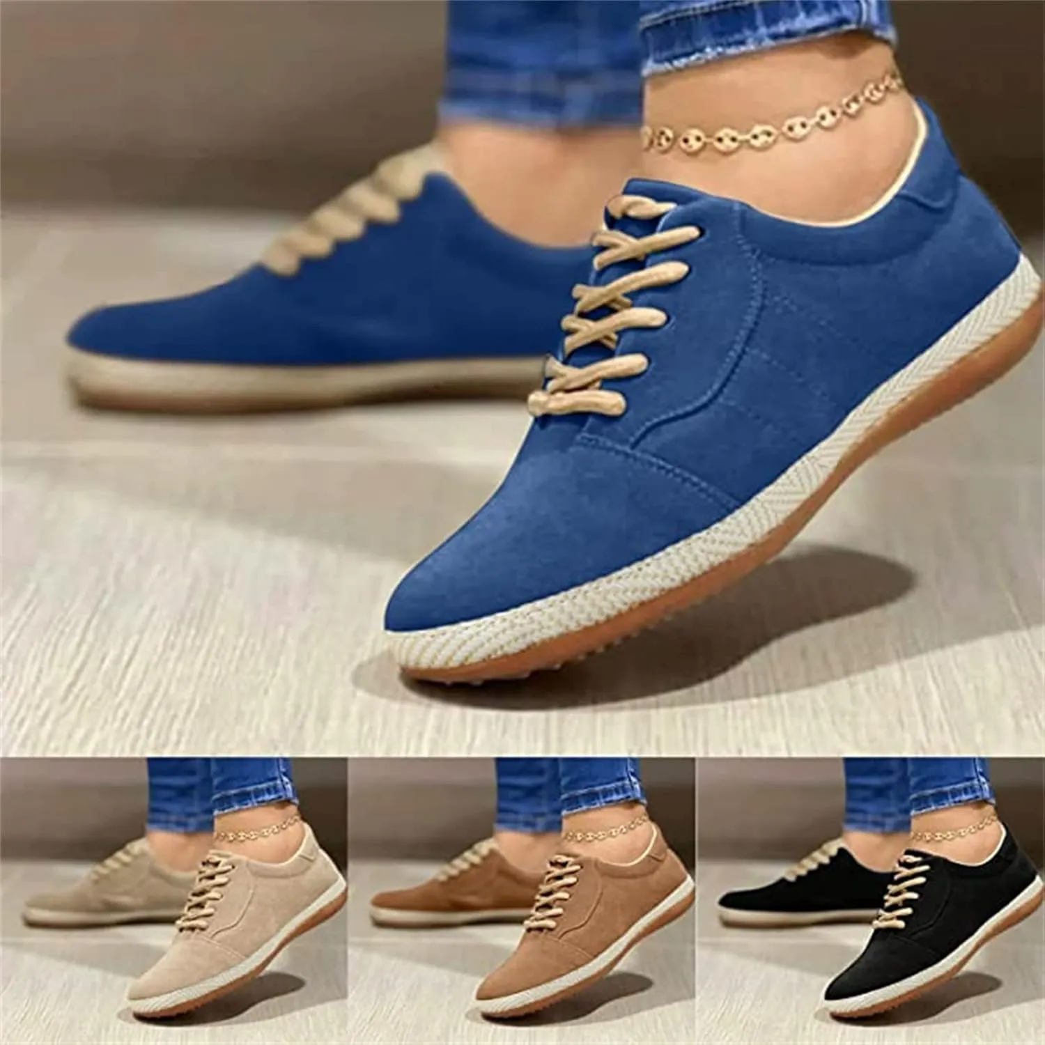 Ladmiple Shoes For Women Sneakers Trendy Slip On Comfort Walking Shoes Fashion Casual Summer Lace Up Platform Loafers