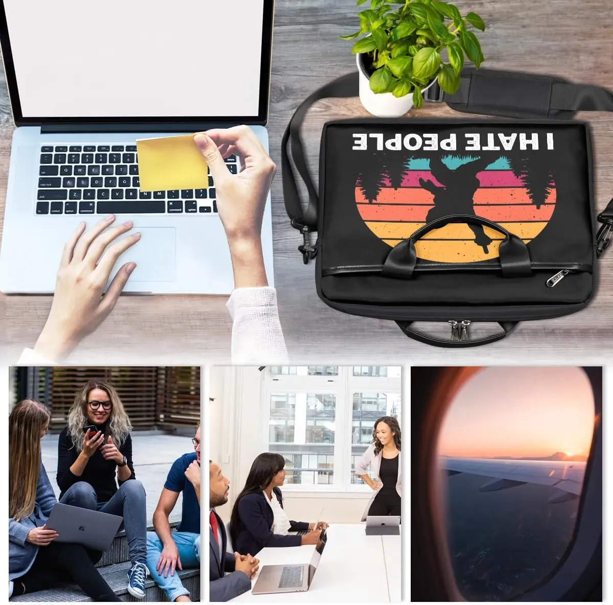 Laptop Bag for Women Men, 15.6 inch Messenger Shoulder Bags, Water Resistant Computer Bag Sleeve