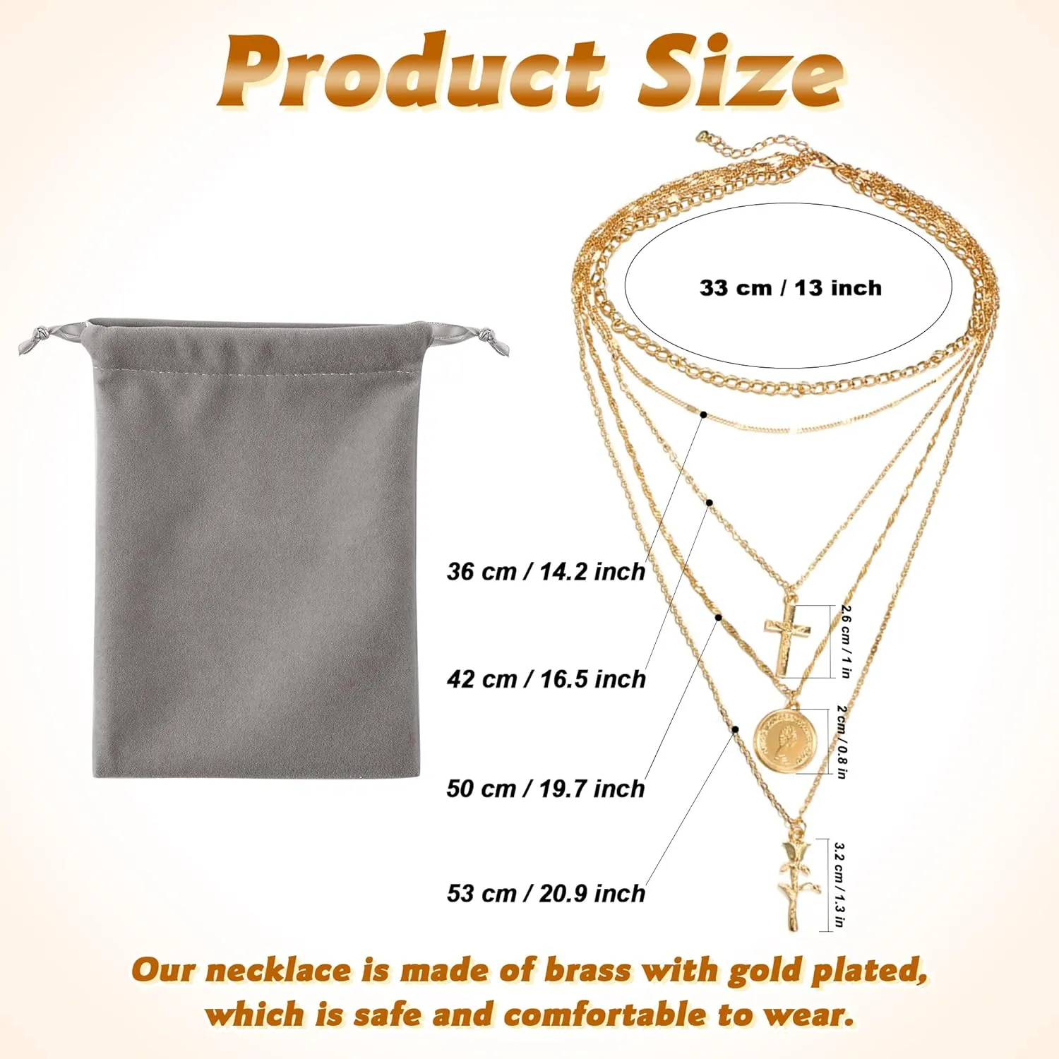 Layered Gold Necklaces for Women - Stackable Dainty Choker Necklaces, Trendy Fashion Gold Plated Pendant Necklaces for Mom Women Birthday Gift