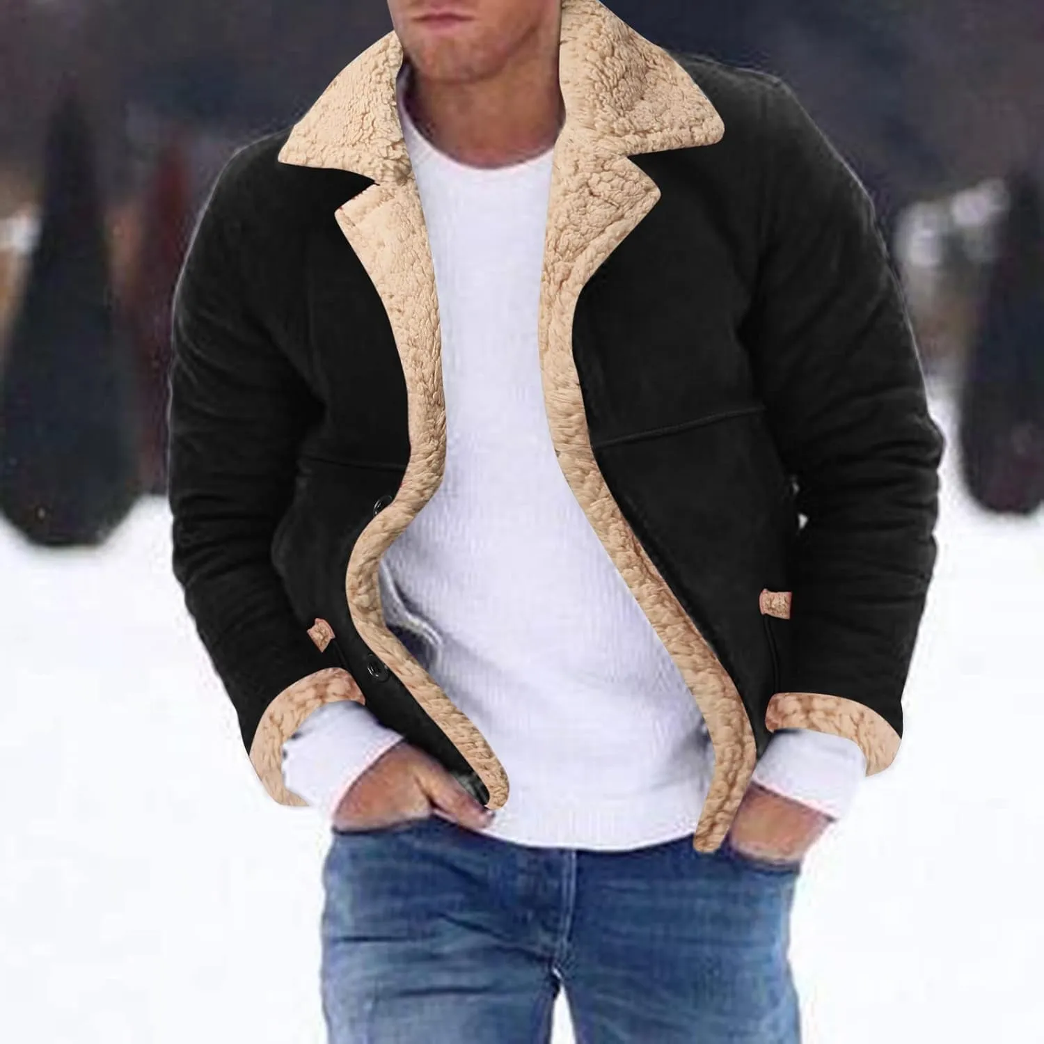 LCMTWX Coats for Men and Winter Jacket Coat Leisure Plus Size Hat Zip Pocket Cotton-Padded Warm Men's Thicken Warm Winter