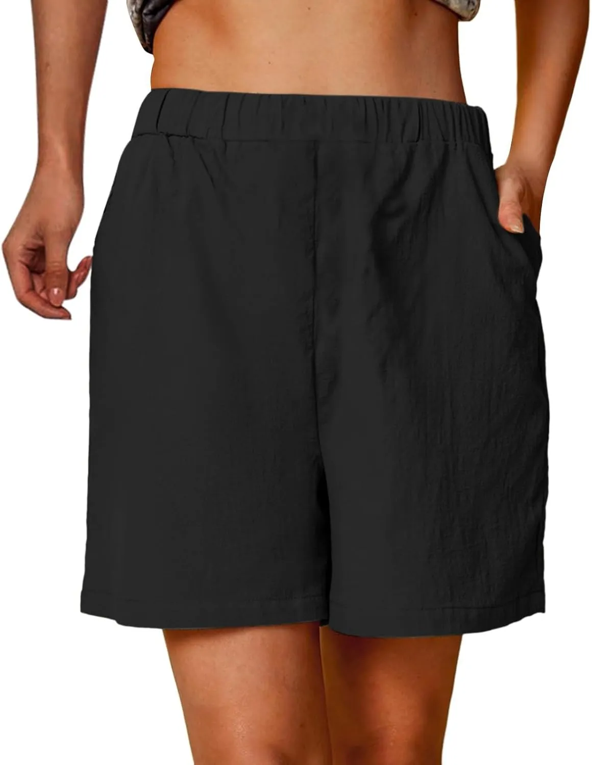 LCMTWX Women's Shorts Womens Pants Solid Pocket Waist Loose Pants Women's Shorts Athletic Shorts for Women Women Womens