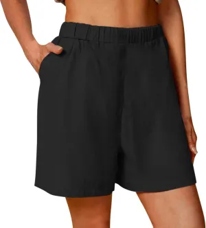 LCMTWX Women's Shorts Womens Pants Solid Pocket Waist Loose Pants Women's Shorts Athletic Shorts for Women Women Womens