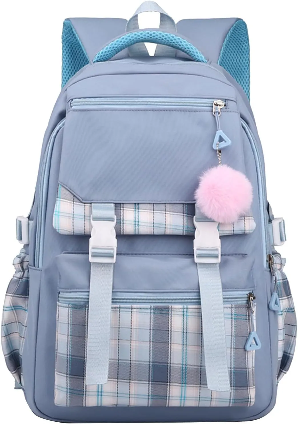 Leather Backpack Purse for Women Retro Large Capacity Solid Soft Fashion Backpacks Zipper Animal Print Rucksack(Blue)