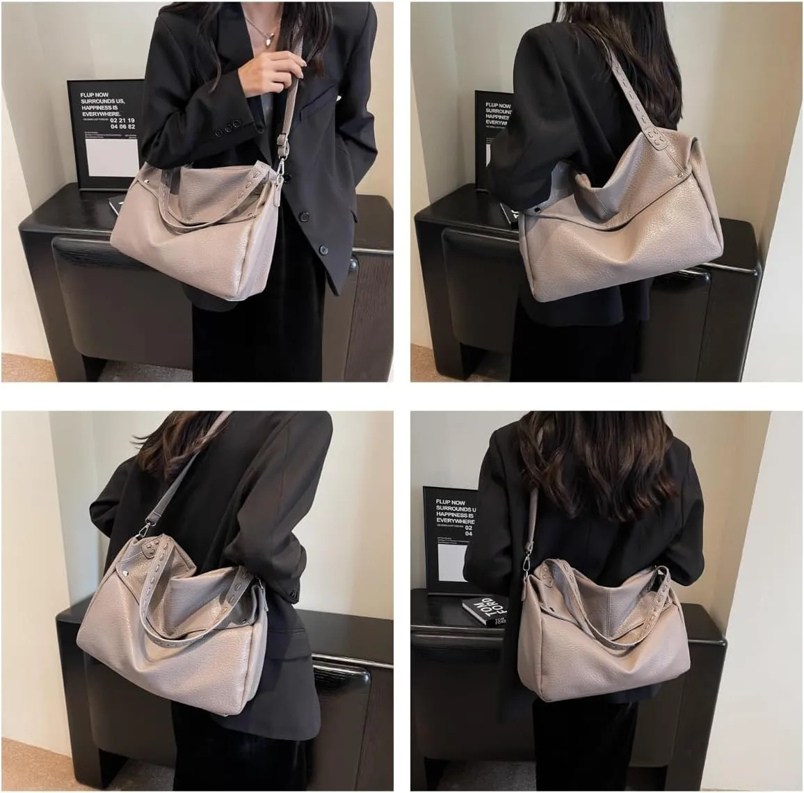 Leather Crossbody Bags for Women Leather Shoulder Bag Everything Tote Bag Work Tote Bags for Women